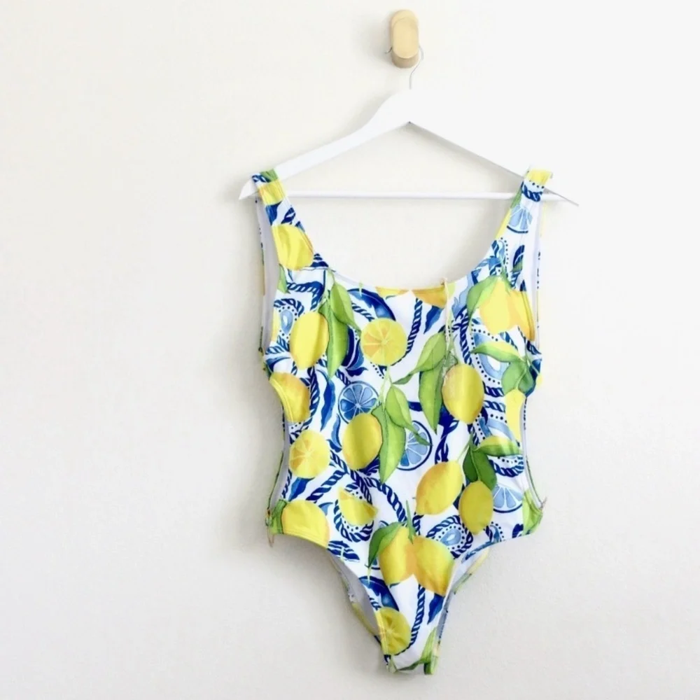 NEW! Kenny Flowers Watercolors The Positano Gold Rings Swimsuit SZ M, L